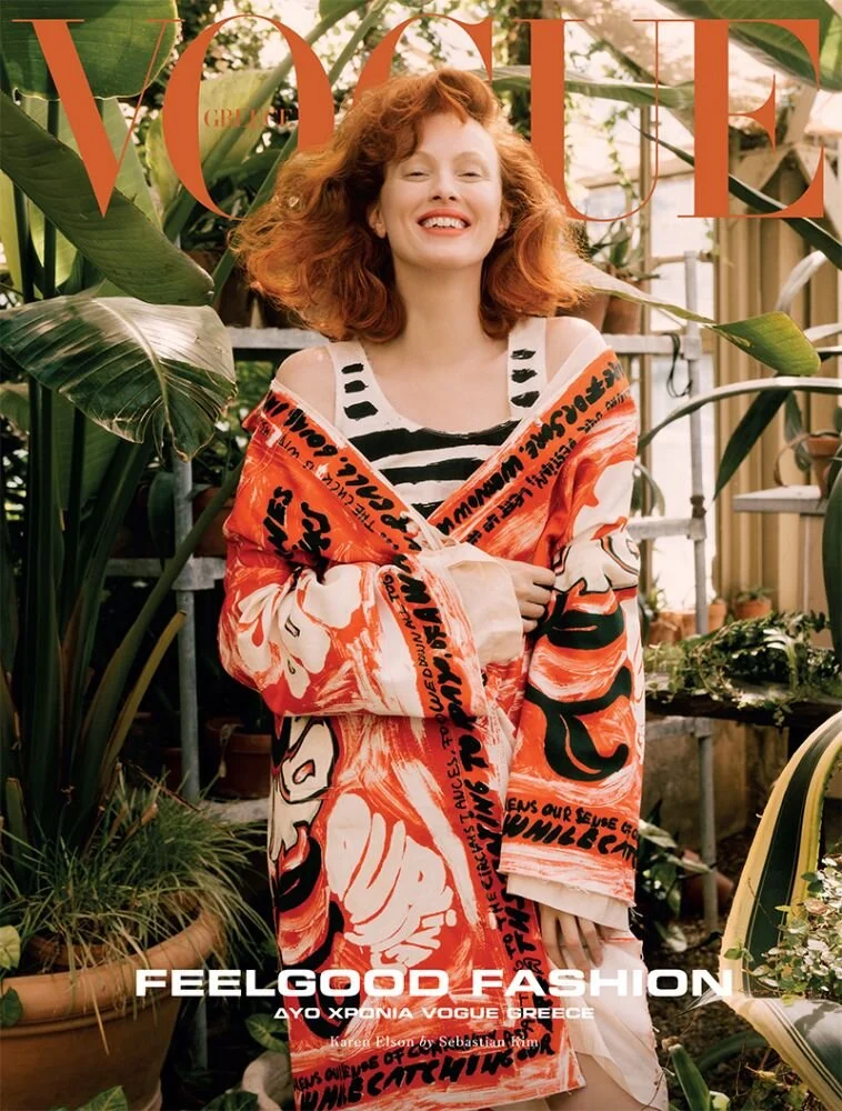 Karen Elson Loves Greens in Vogue Greece by Sebastian Kim — Anne